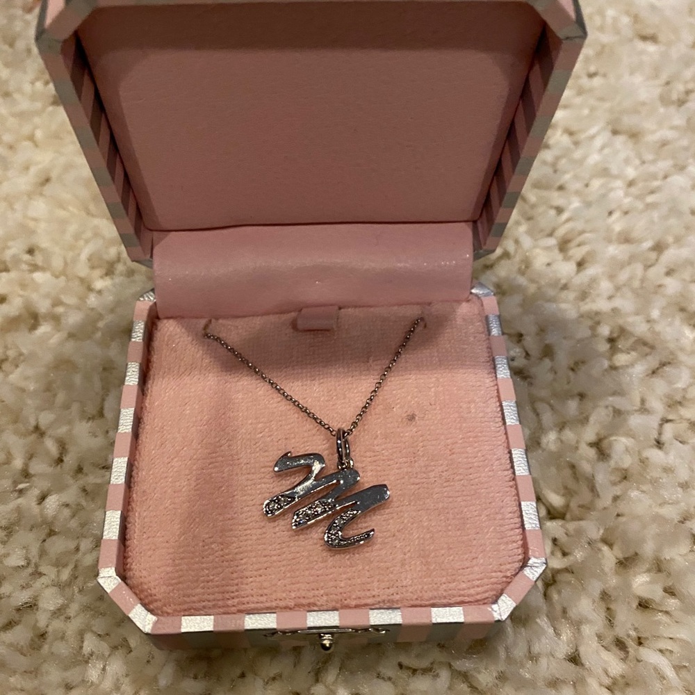 Juicy Couture silver “M” necklace